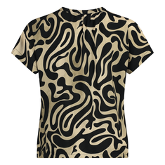 Ivy & You Dames blouse 25074 Zwart dessin