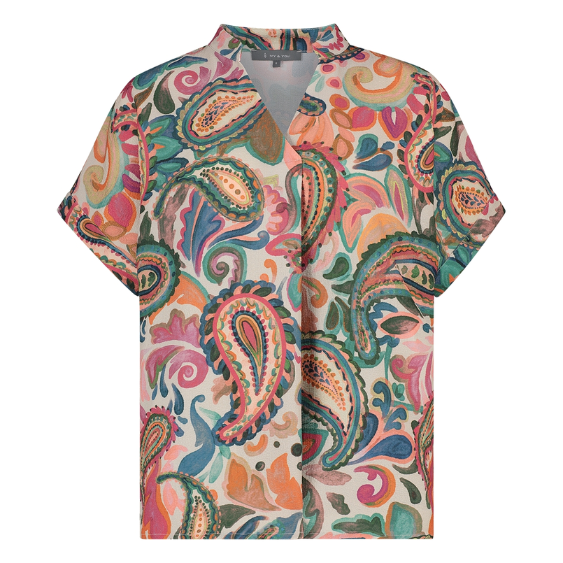 Ivy & You Dames Blouse Groen dessin
