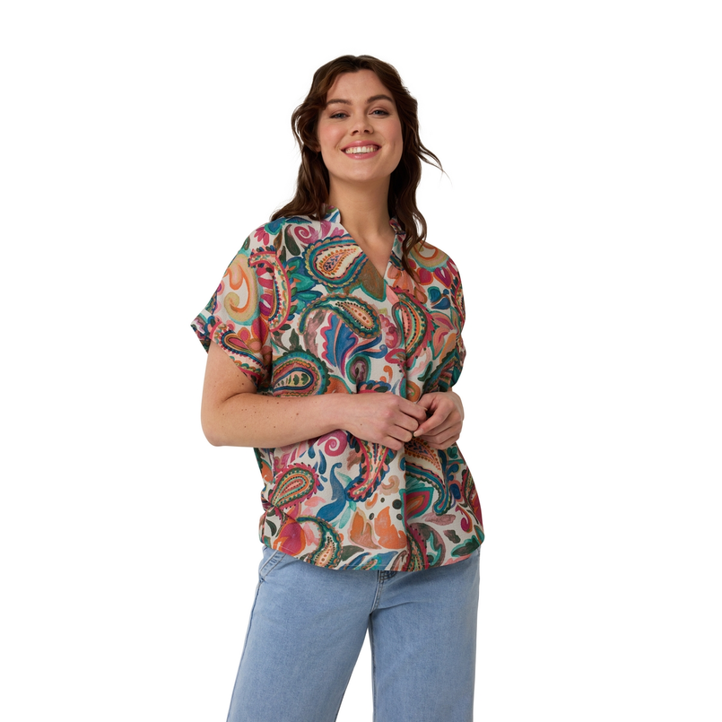 Ivy & You Dames Blouse Groen dessin