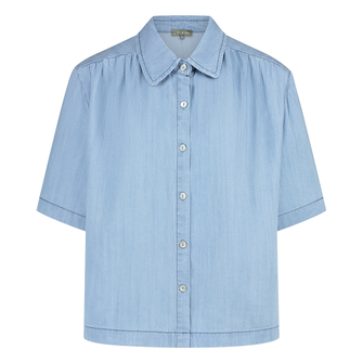 Ivy & You Dames Blouse Iv-s03 Bleached blue denim