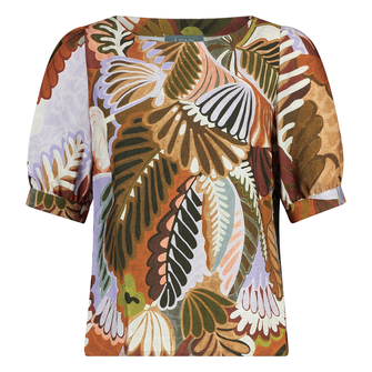 Ivy & You Dames blouson BL. Lama Boothals km Bruin dessin