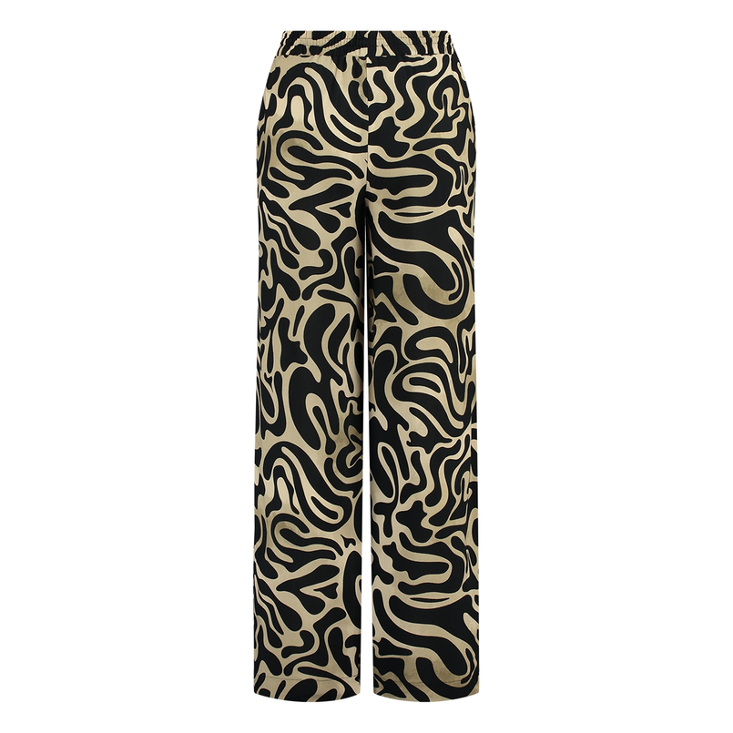 Ivy & You Dames broek 25073 Zwart dessin