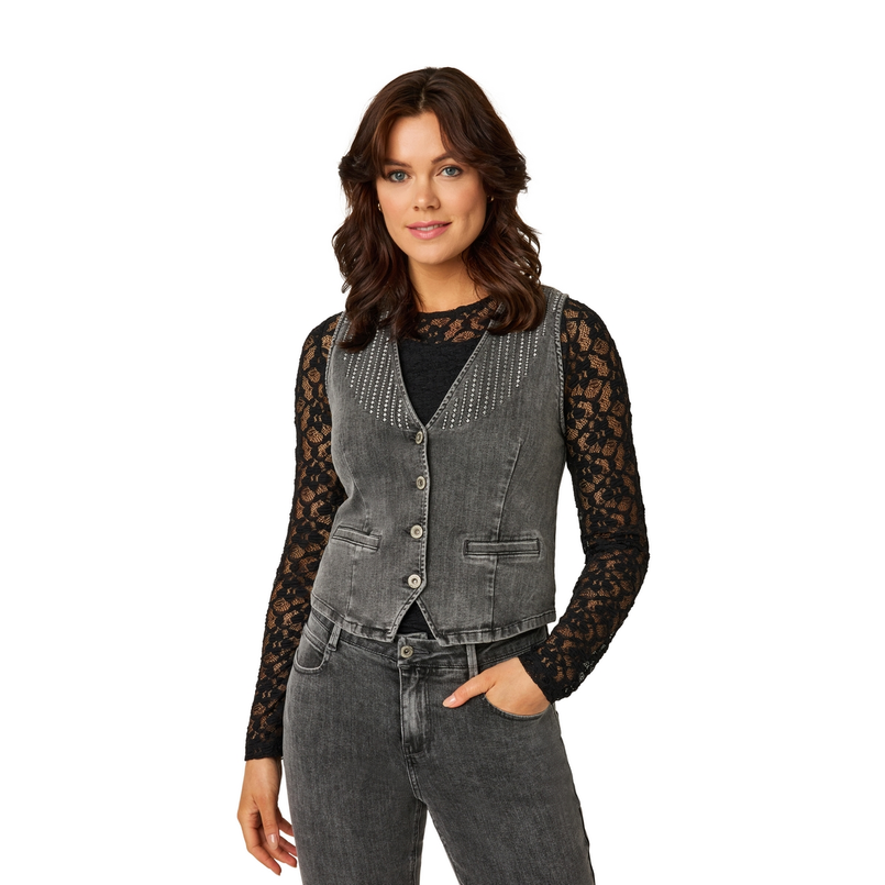 Ivy & You Dames Gilet SVU 4601Waistcoat Middengrijs