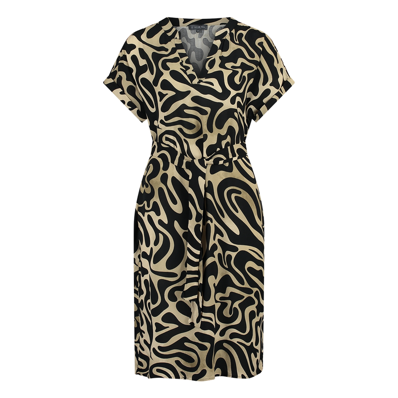 Ivy & You Dames jurk 25072 Zwart dessin