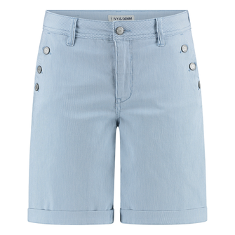 Ivy & You Dames short Bibette SVU 4420 Bleached blue denim