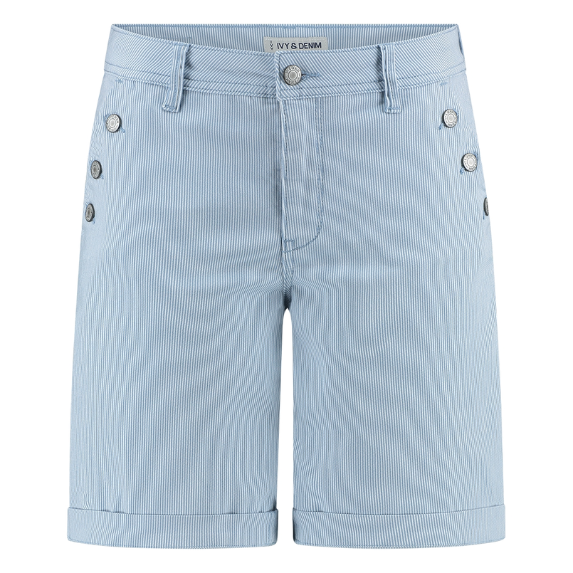 Ivy & You Dames short Bibette SVU 4420 Bleached blue denim