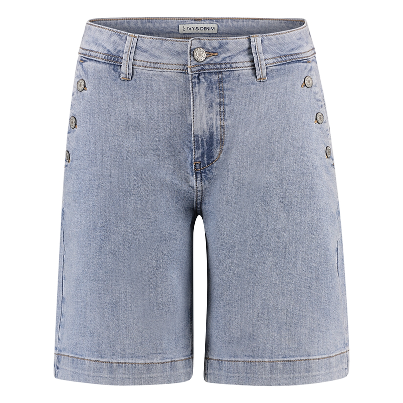 Ivy & You Dames short Bibette SVU 4554 Bleached blue denim