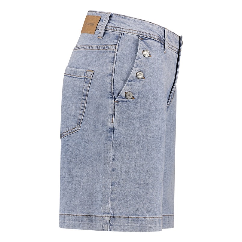 Ivy & You Dames short Bibette SVU 4554 Bleached blue denim