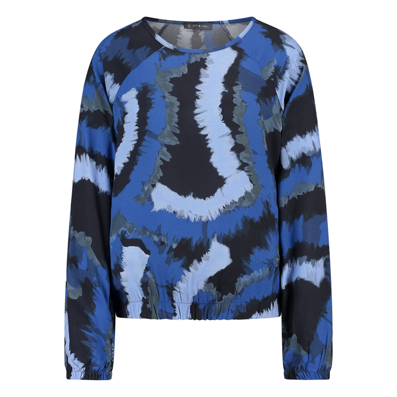 Ivy & You Dames Top 24179blouson Blauw dessin