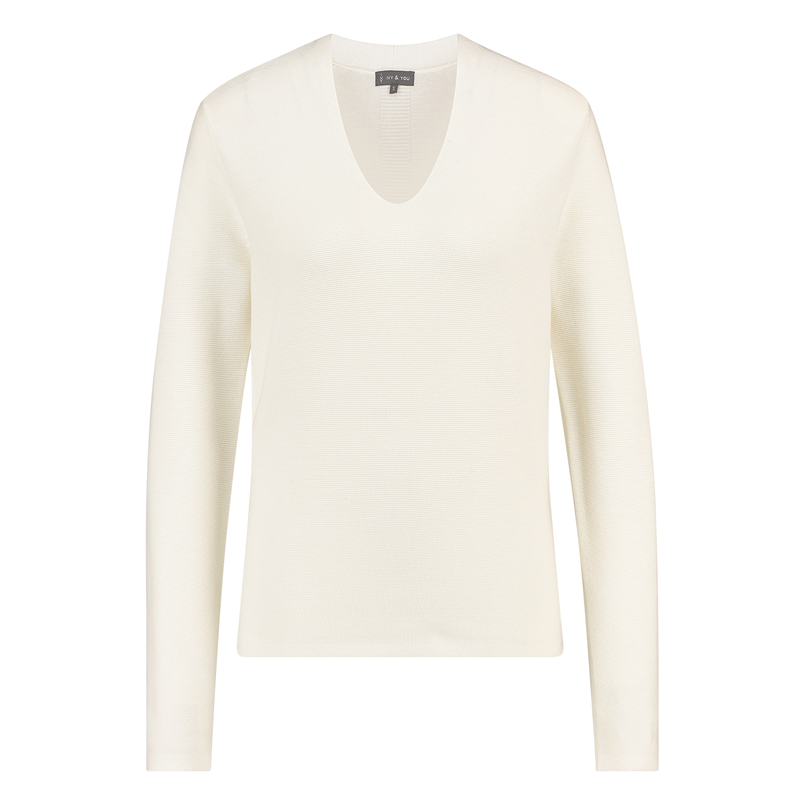 Ivy & You Dames Trui Aps-113v-halskraag Beige