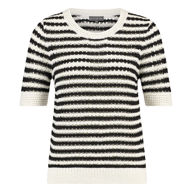 Ivy & You Dames Trui Aps-121r-halsstreep Zwart