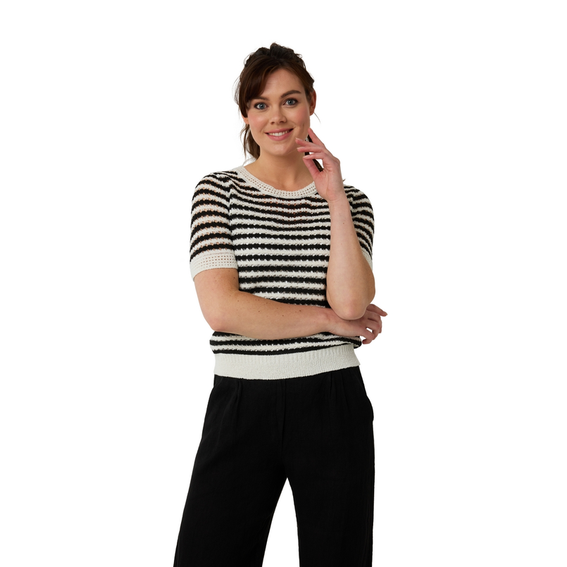 Ivy & You Dames Trui Aps-121r-halsstreep Zwart