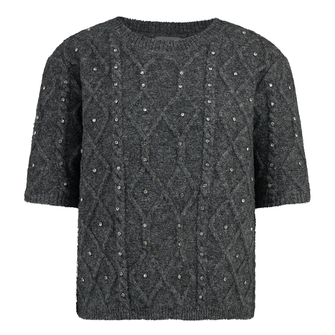 Ivy & You Dames Trui strass stenen Antraciet
