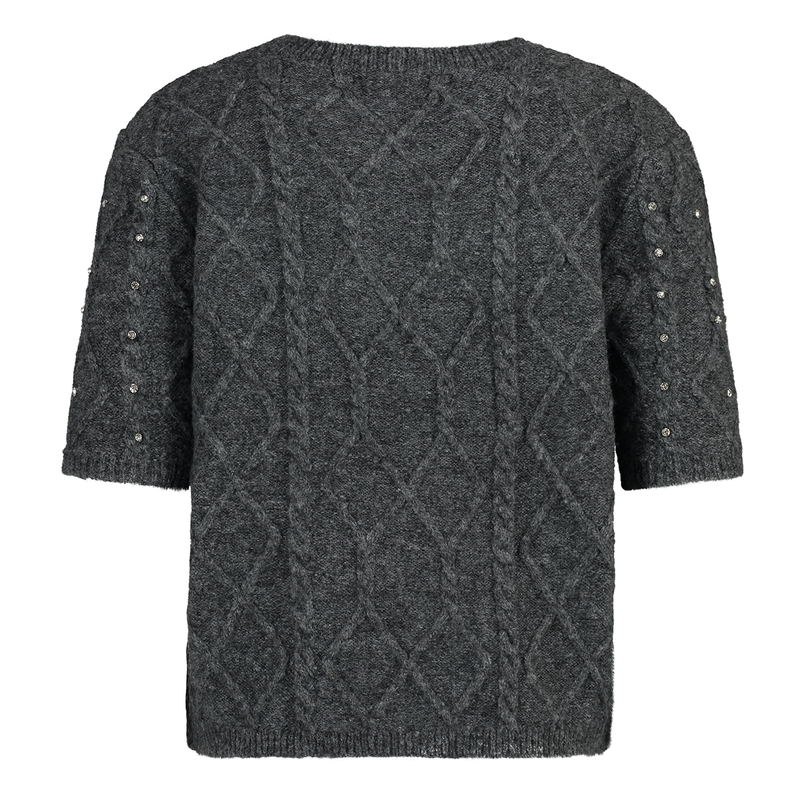 Ivy & You Dames Trui strass stenen Antraciet