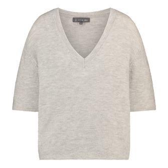 Ivy & You Dames Trui Strs-10pullv-hals Grijs mele
