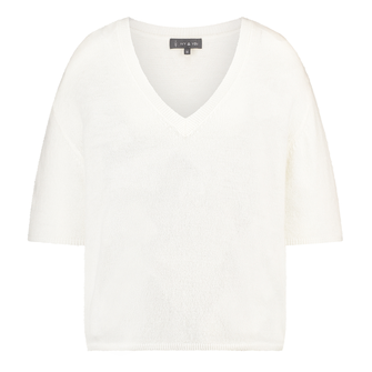Ivy & You Dames Trui Strs-10pullv-hals OFF-WHITE