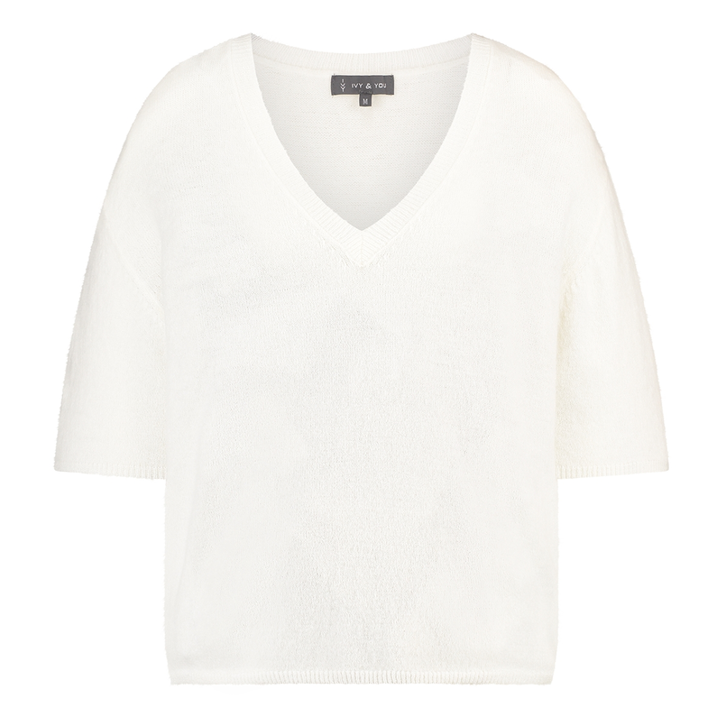Ivy & You Dames Trui Strs-10pullv-hals OFF-WHITE