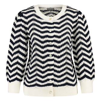 Ivy & You Dames Vest Aps-111vestjezig-zag Blauw dessin