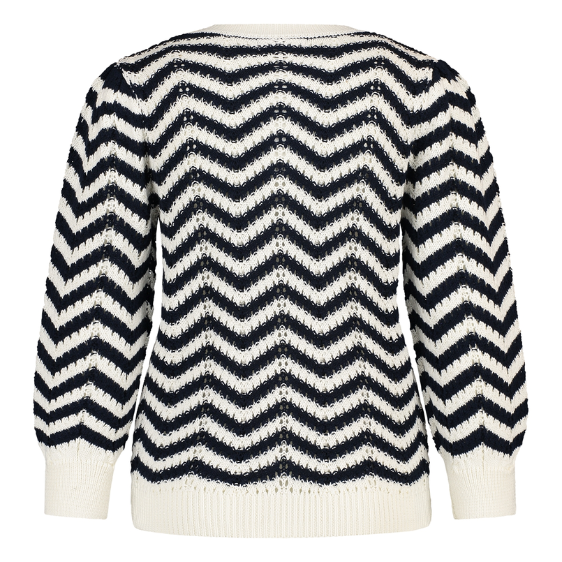 Ivy & You Dames Vest Aps-111vestjezig-zag Blauw dessin