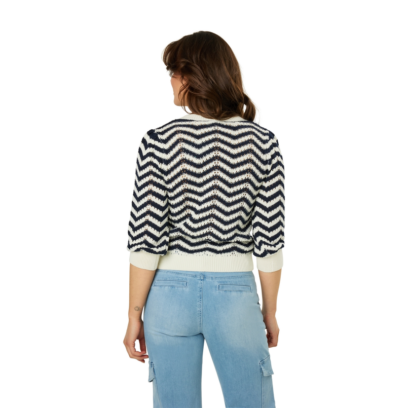 Ivy & You Dames Vest Aps-111vestjezig-zag Blauw dessin