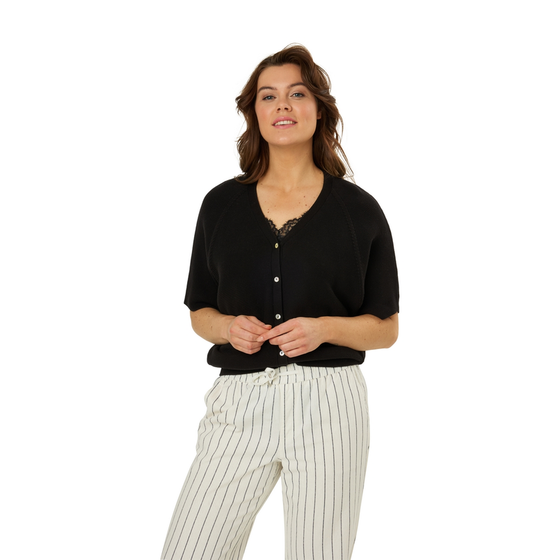 Ivy & You Dames Vest Aps-117vestv-hals Zwart