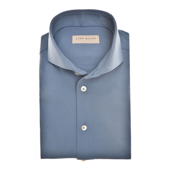 John Miller Heren Overhemd 5142035 Blauw mele
