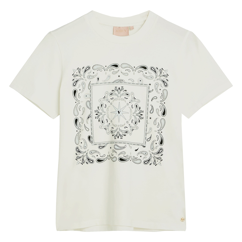 Josh V Dames Top Doria Bandana OFF-WHITE