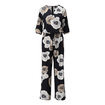 K-Design Dames Jumpsuit A107 Zwart dessin