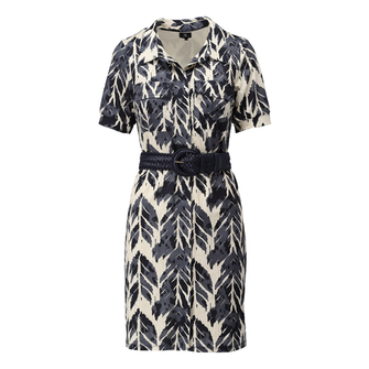 K-Design Dames Jurk A103 Blauw dessin