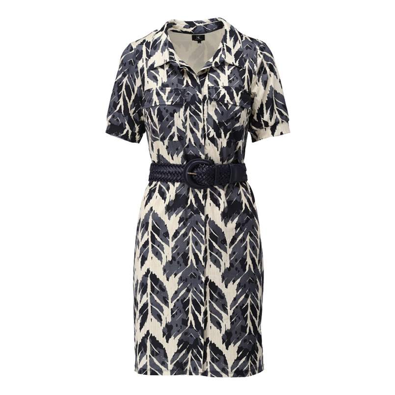 K-Design Dames Jurk A103 Blauw dessin