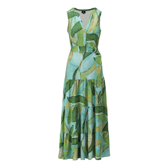 K-Design Dames Jurk A314 Groen dessin
