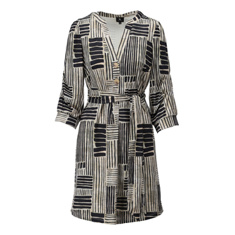 K-Design Dames Jurk A336 Zwart dessin