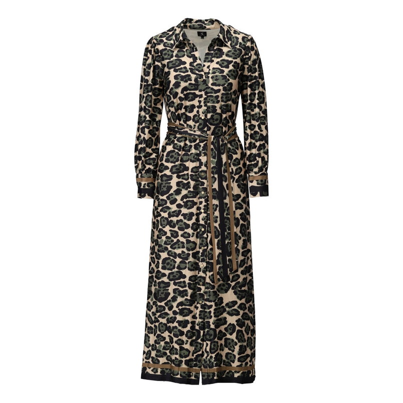 K-Design Dames Jurk B112 Groen dessin