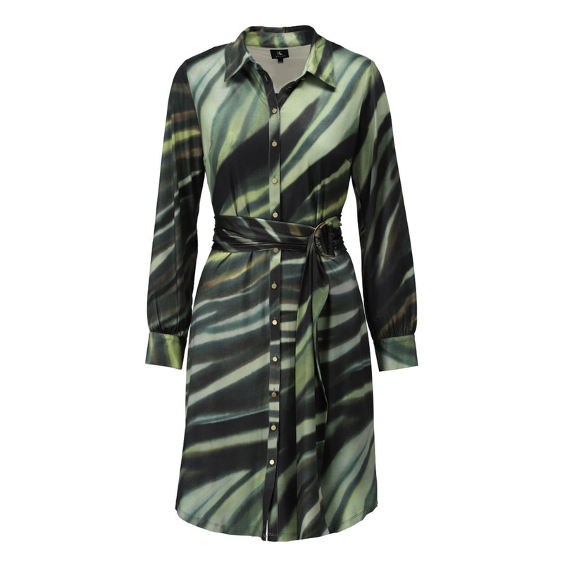 K-Design Dames Jurk B131 Groen dessin