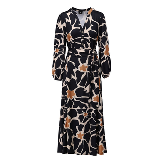 K-Design Dames Jurk B302 Zwart dessin