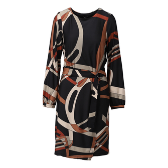 K-Design Dames Jurk B339 Zwart dessin