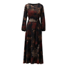 K-Design Dames jurk bloem print Zwart dessin