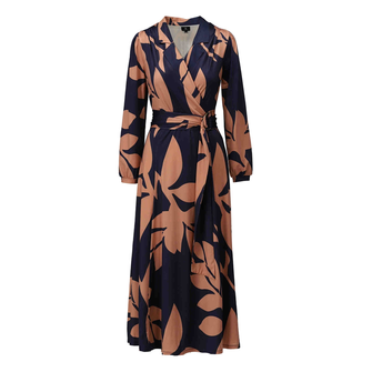 K-Design Dames jurk grote bloem print Blauw dessin