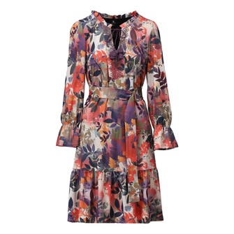 K-Design Dames jurk print Rood dessin