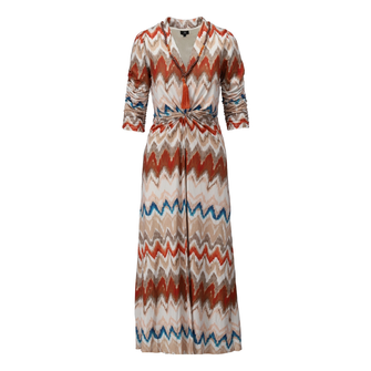 K-Design Dames Maxi-jurk A121 Bruin dessin