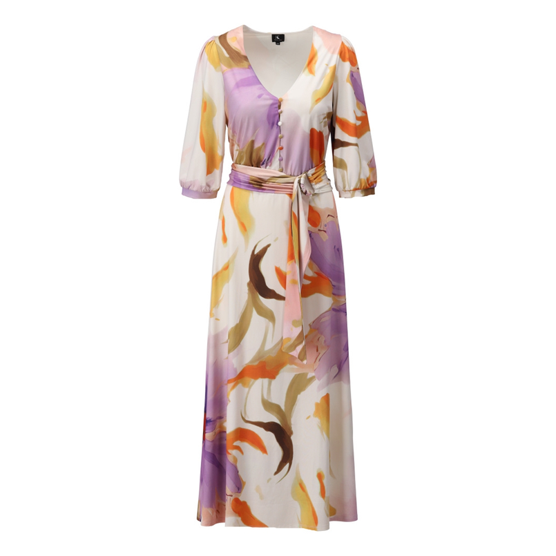 K-Design Dames Maxi-jurk A324 Oranje