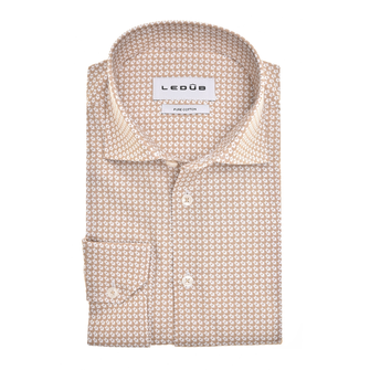 Ledub Heren Overhemd 0142800 Beige