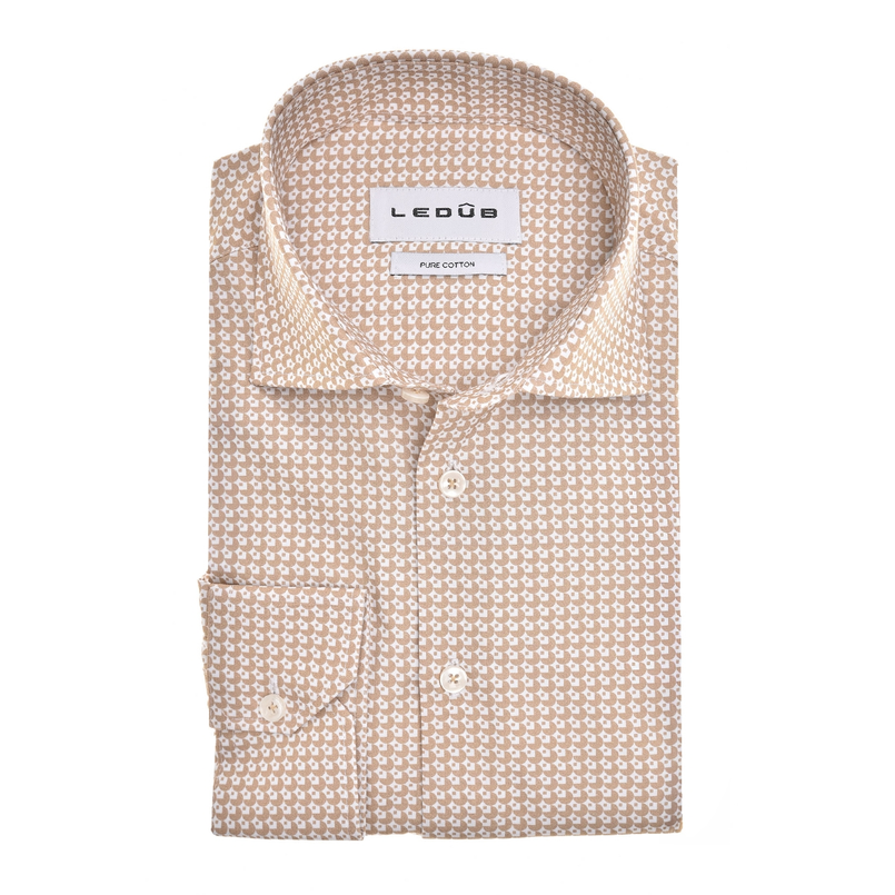 Ledub Heren Overhemd 0142800 Beige