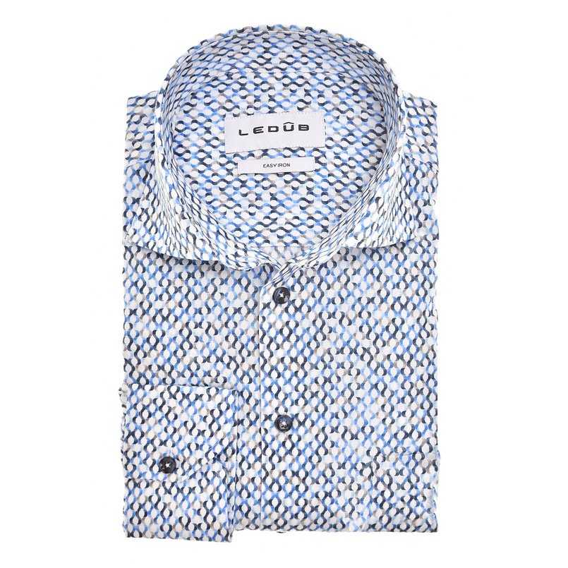 Ledub Heren Overhemd 0142821 Aqua