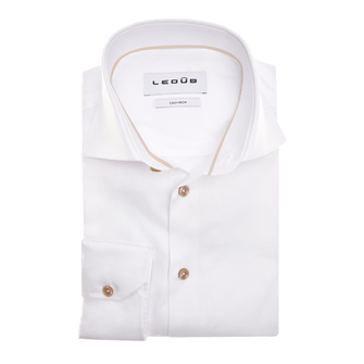 Ledub Heren Overhemd 0142827 Bruin dessin