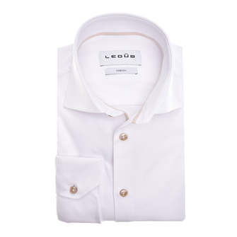 Ledub Heren Overhemd 0142833 Bruin dessin