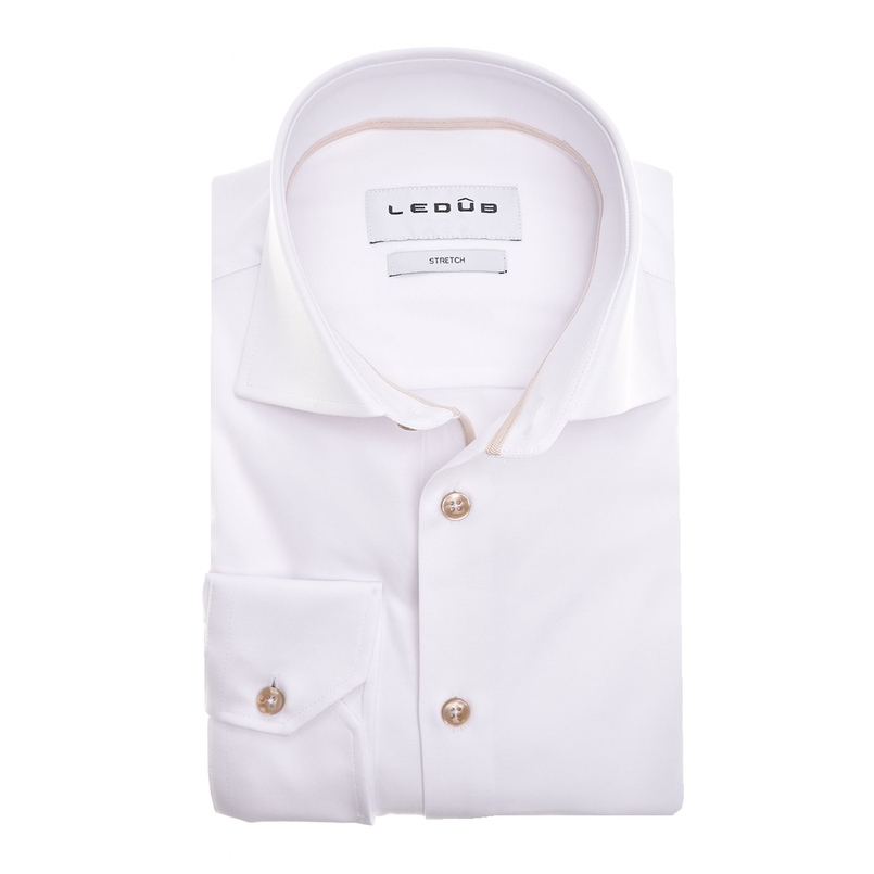 Ledub Heren Overhemd 0142833 Bruin dessin