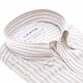Ledub Heren Overhemd 0142883 Bruin dessin