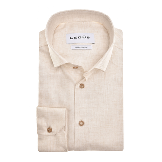 Ledub Heren Overhemd 0142915 Bruin dessin