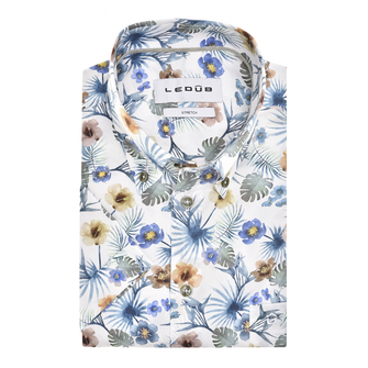 Ledub Heren Overhemd 0702056 Midden blauw